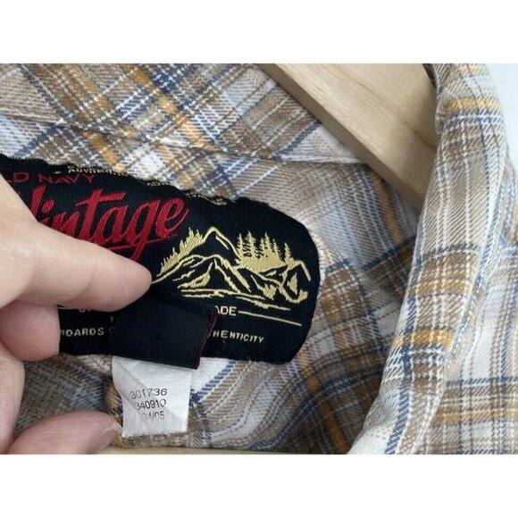 Old Navy Men’s Plaid Flannel Long Sleeve 100% Cotton Button up Shirt Sz XXL Flaw - Picture 5 of 13